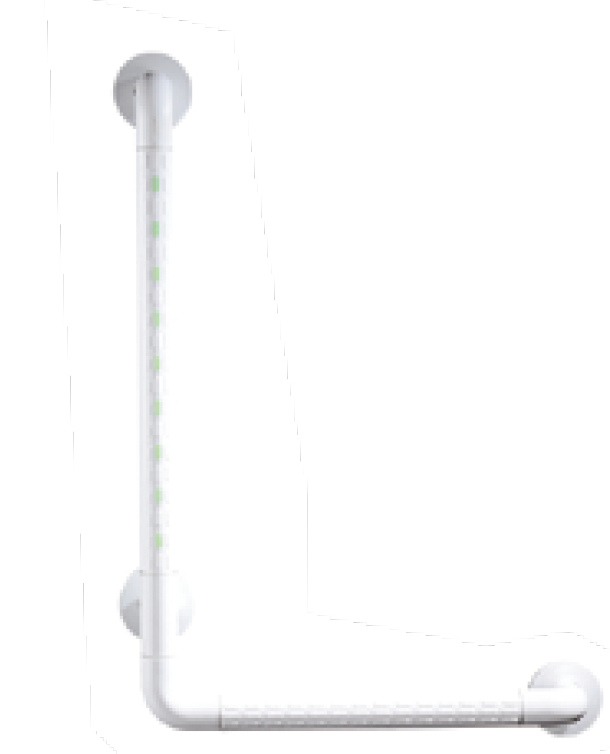 Commercial: Nylon L Shaped Grab Bar - White