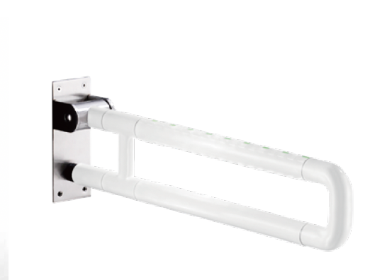 Commercial: Nylon Foldable U Shaped Grab Bar - White