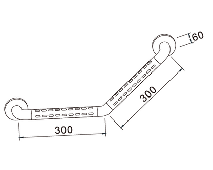 Commercial: Nylon 135 Degree Grab Bar - White