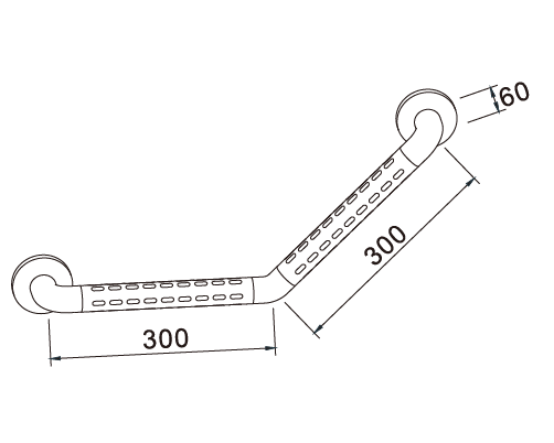 Commercial: Nylon 135 Degree Grab Bar - White