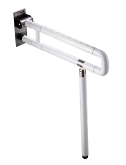 Commercial: Nylon Foldable Grab Bar with Support Stand - White