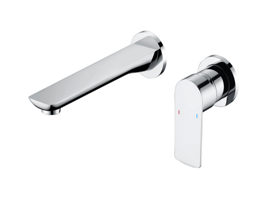 Wall Mounted 2 Hole Basin Mixer - Matt Gold
