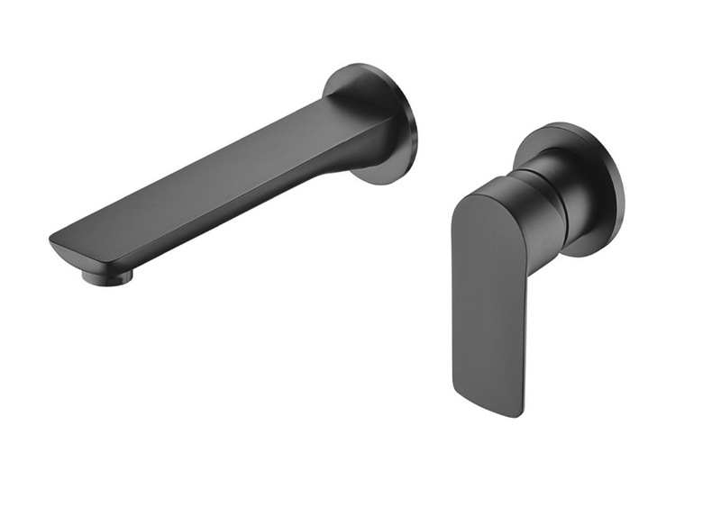 Wall Mounted 2 Hole Basin Mixer - Grey