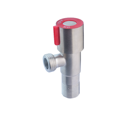 Angle Valve with Red Indicator - Satin