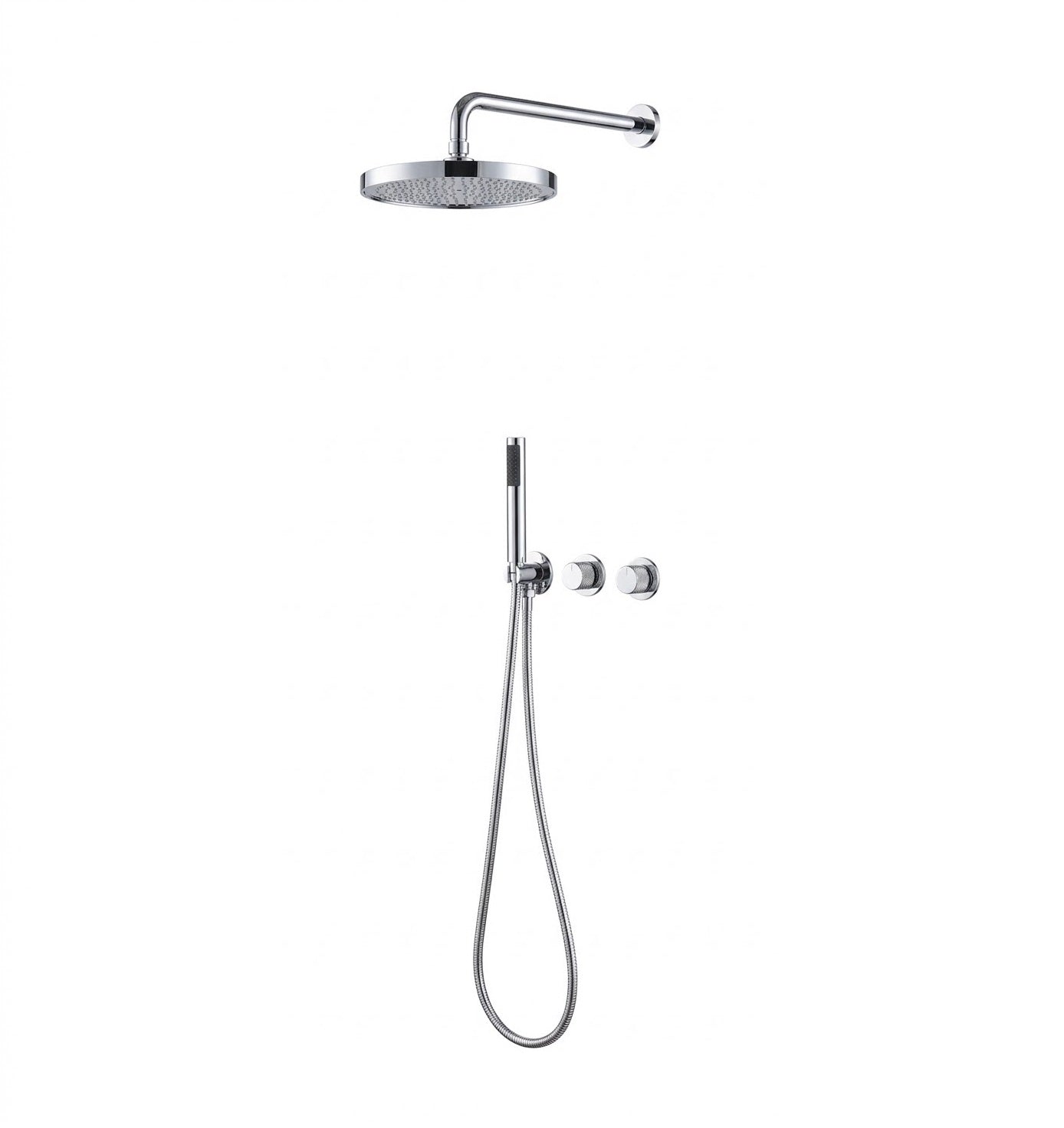 Two Function Conceal Bath Diverter Set c/w Rain Shower Set and Hand Shower Set - Chrome