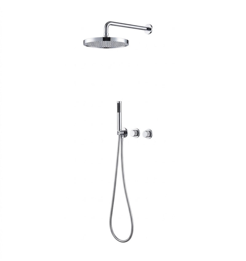 Two Function Conceal Bath Diverter Set c/w Rain Shower Set and Hand Shower Set - Chrome
