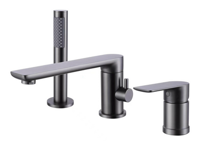 Bathtub Mixer 3 Hole with Hand Shower - Grey