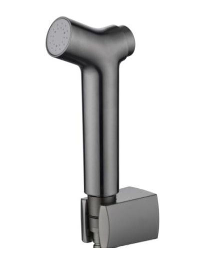 Single Function Y Shaped Hand Bidet c/w Flexible Hose and Holder Set - Grey