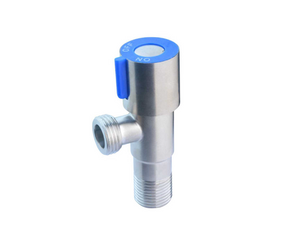 Commercial: Angle Valve with Blue Indicator - Satin