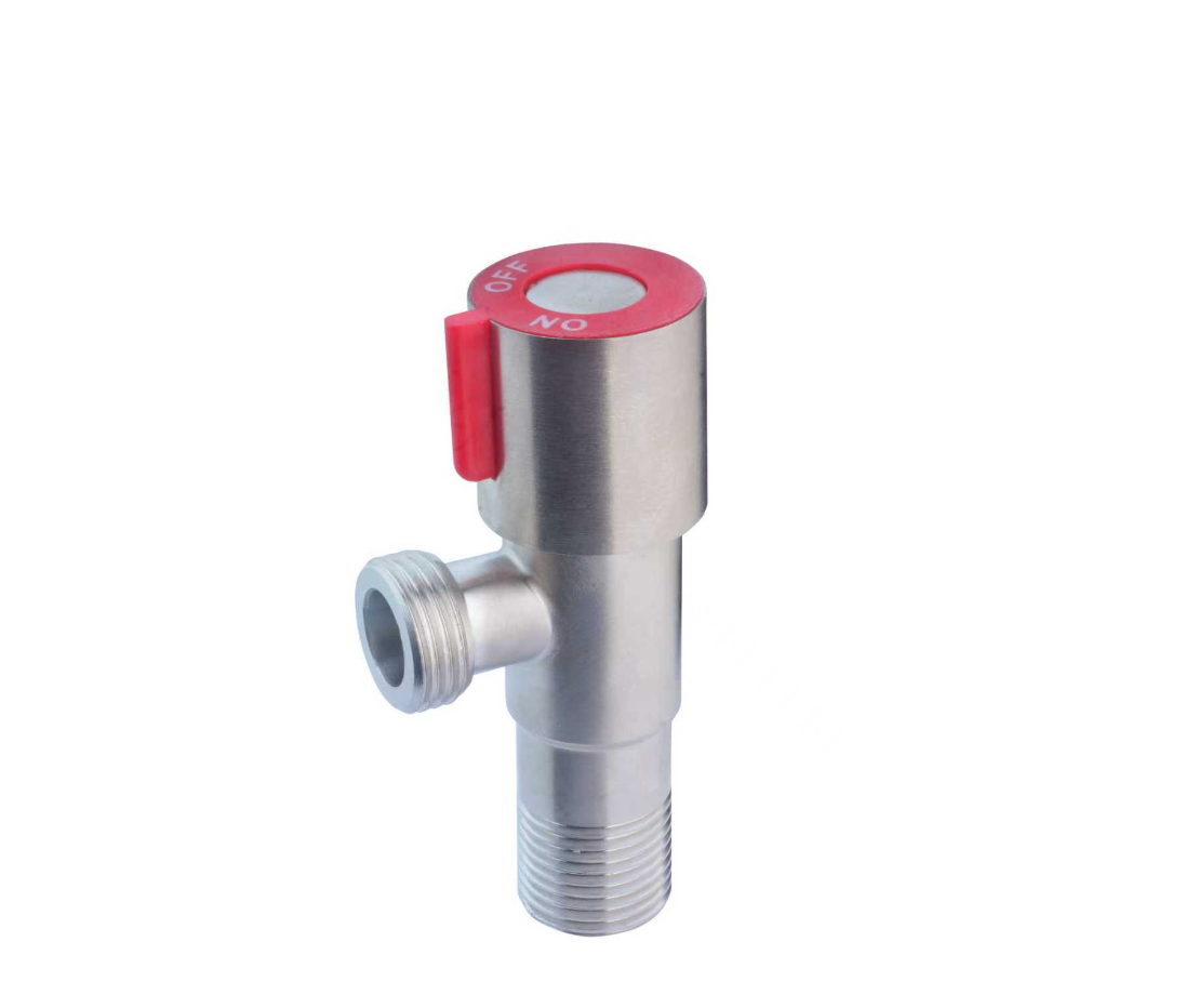 Commercial: Angle Valve with Red Indicator - Satin