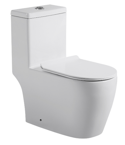 VIZION Washdown Spinning Flush WC Complete Set with UF Seat Cover and P to S Connector (S-150mm) - White