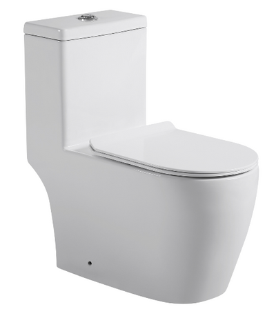 VIZION Washdown Spinning Flush WC Complete Set with UF Seat Cover (P-180mm) - White