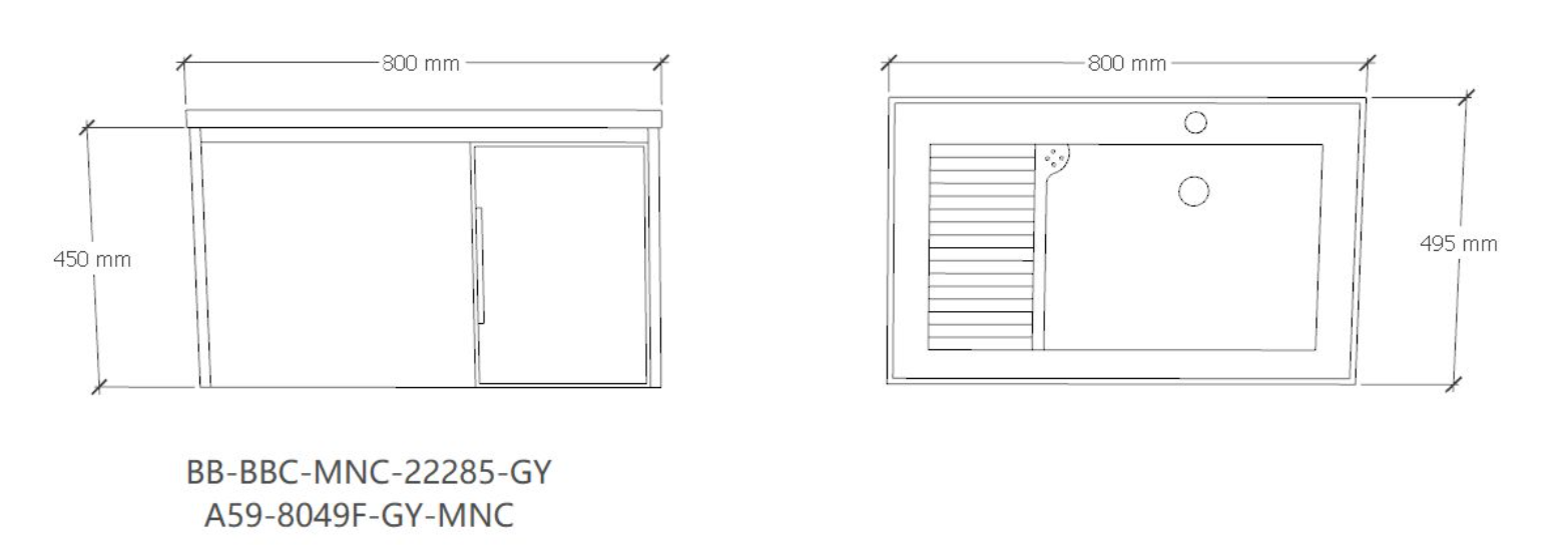Stainless Steel Laundry Basin Cabinet Set