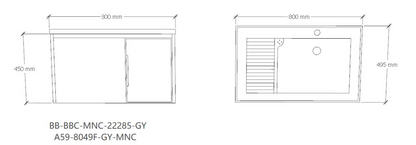Stainless Steel Laundry Basin Cabinet Set