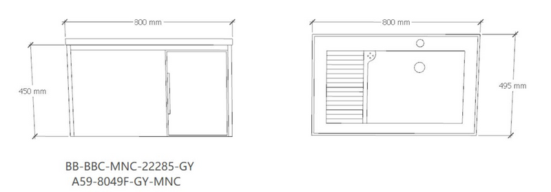 Stainless Steel Laundry Basin Cabinet Set
