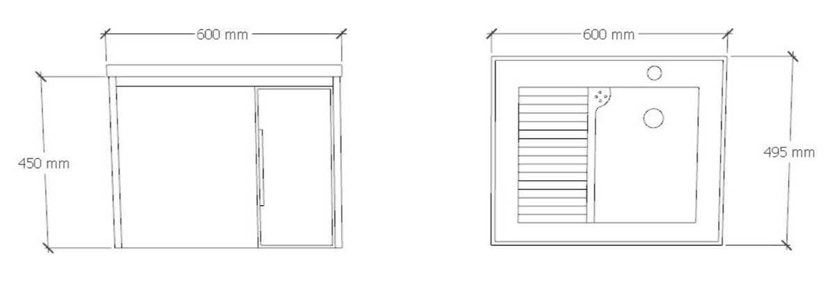 Stainless Steel Laundry Basin Cabinet Set