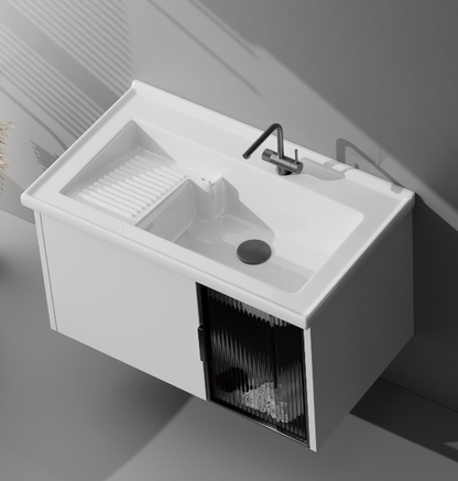 Stainless Steel Laundry Basin Cabinet Set