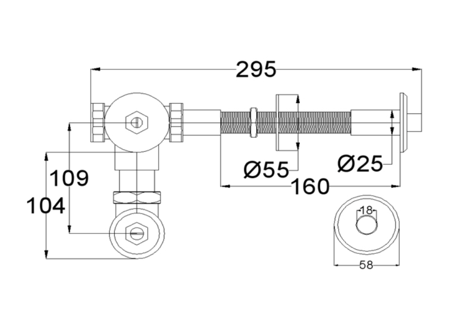 WC Flush Valve - Chrome