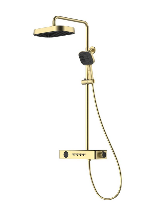 Exposed Shower Bar Set - Matt Gold