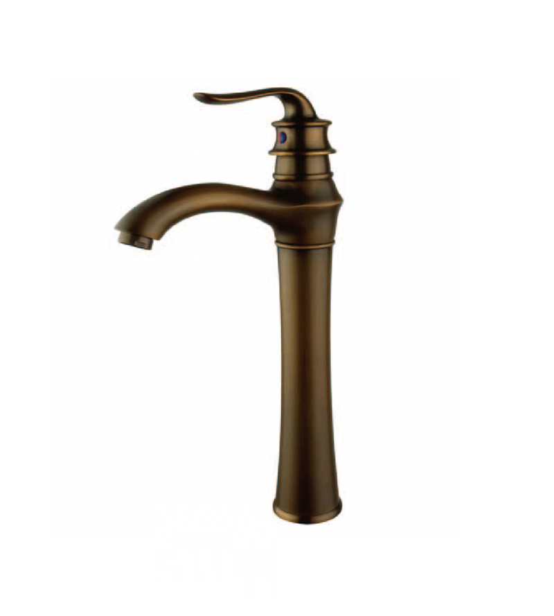 Above Counter Basin Mixer - Antique Brass