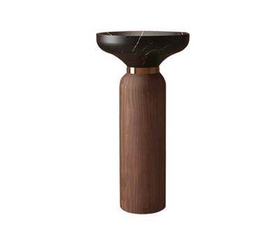 Round Free Standing Artificial Stone Basin - Black