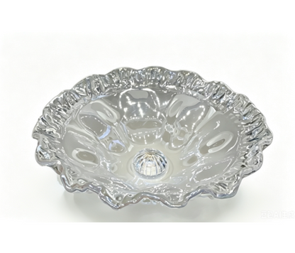Flower Shaped Glass Basin c/w Waste - Transparent