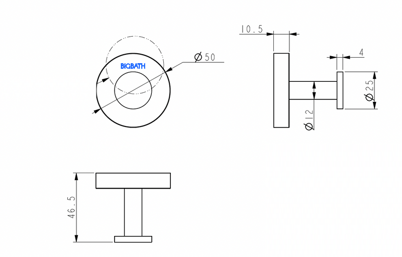 SUS304 Single Round Robe Hook - Brushed Rose Gold