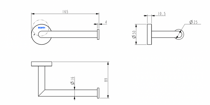 SUS304 Single Rod Paper Holder - Brushed Rose Gold