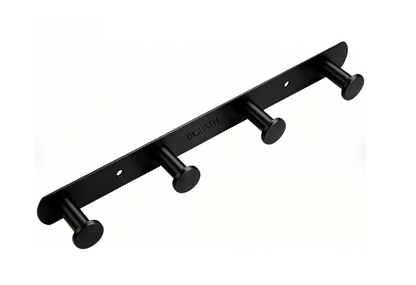 SUS304 4pcs Round Robe Hook - Matt Black