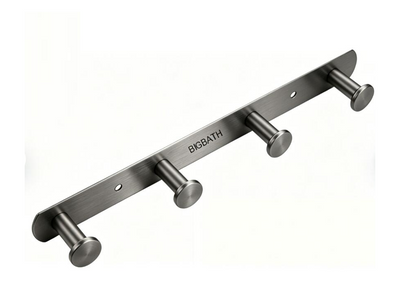SUS304 4pcs Round Robe Hook - Grey