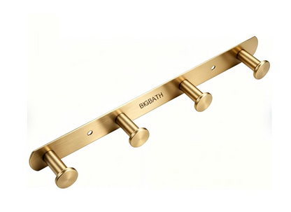 SUS304 4pcs Round Robe Hook - Matt Gold