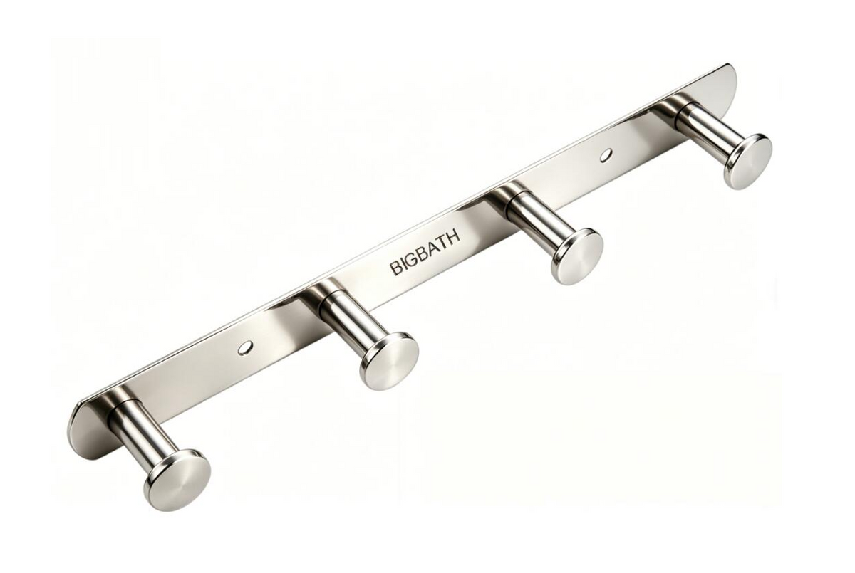 SUS304 4pcs Round Robe Hook - Polish