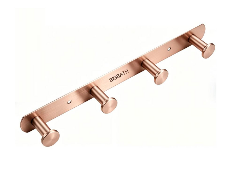SUS304 4pcs Round Robe Hook - Brushed Rose Gold