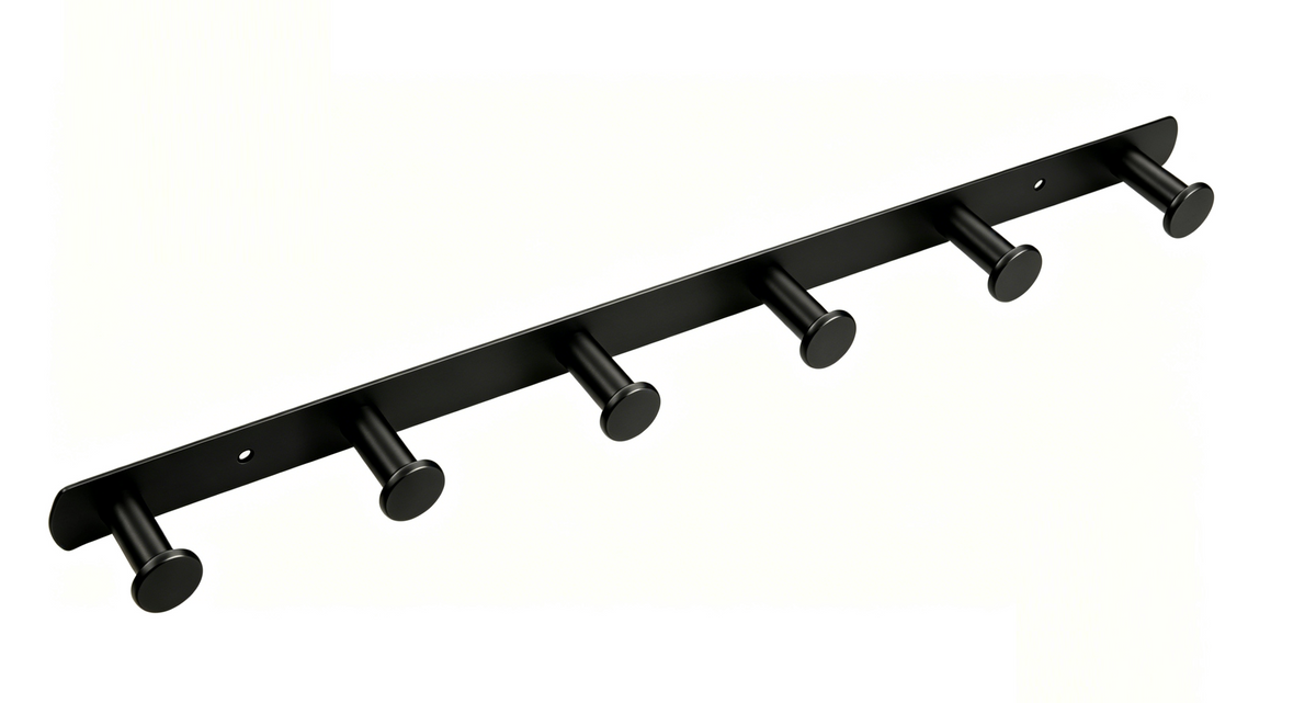 SUS304 6pcs Round Robe Hook - Matt Black