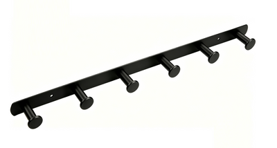 SUS304 6pcs Round Robe Hook - Matt Black