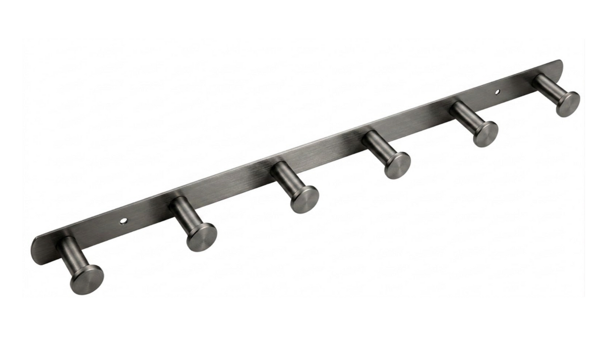 SUS304 6pcs Round Robe Hook - Grey