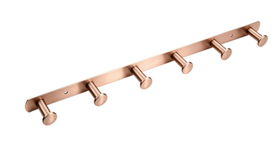 SUS304 6pcs Round Robe Hook - Brushed Rose Gold