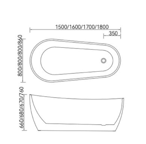 Free Standing Bathtub - White
