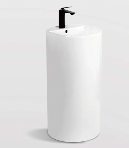 Round Free Standing Wash Basin - White