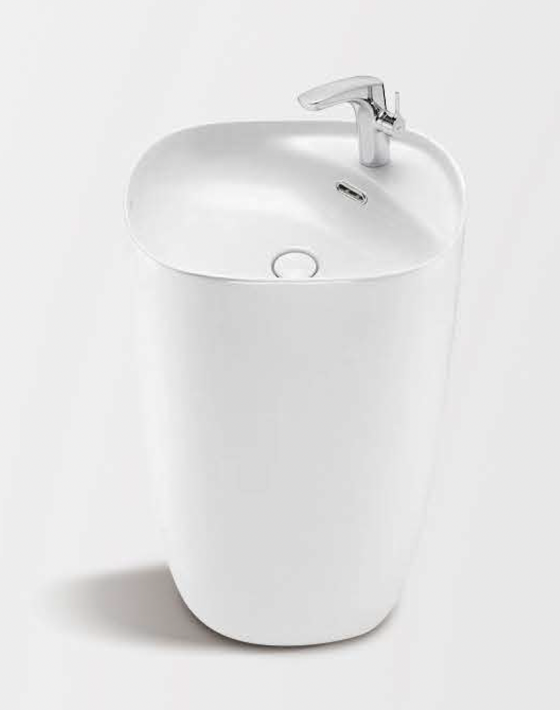 Soft Square Free Standing Wash Basin - White
