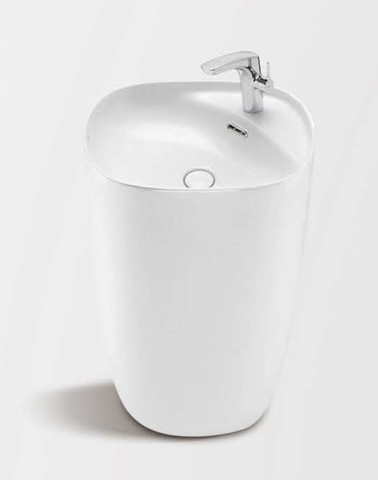 Soft Square Free Standing Wash Basin - White