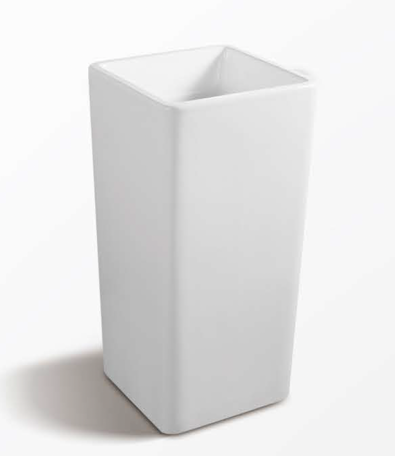 Square Free Standing Wash Basin - White