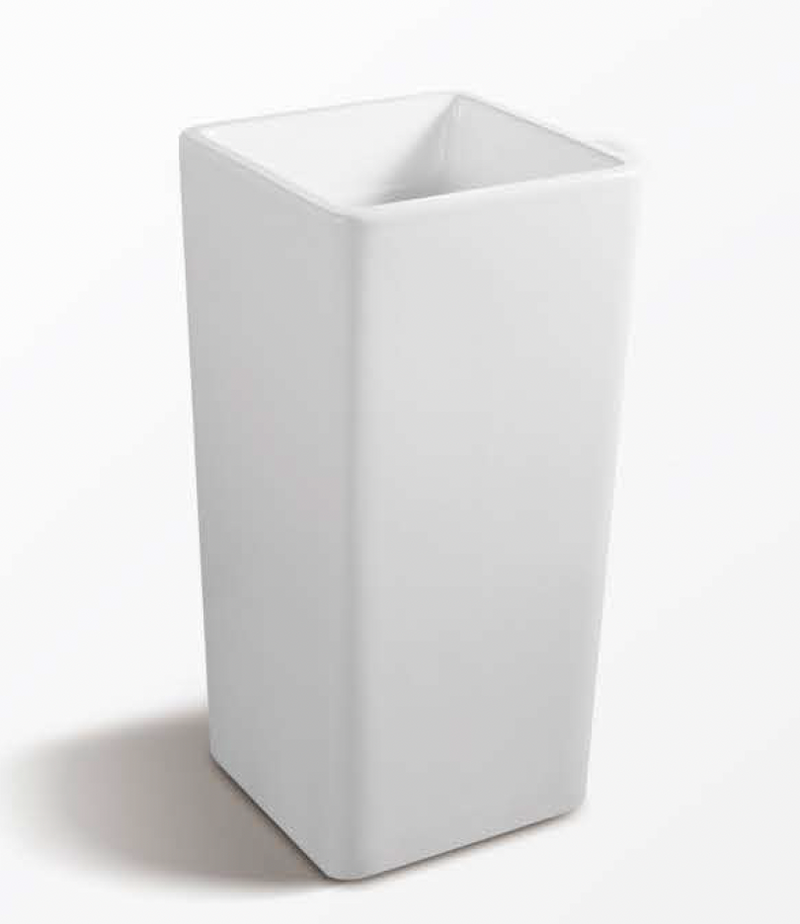 Square Free Standing Wash Basin - White