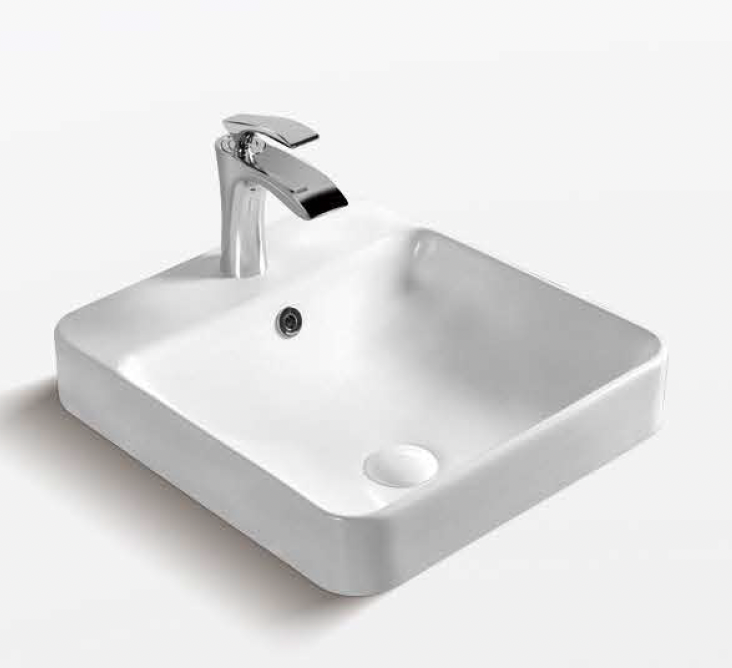 Round Semi-Counter Wash Basin - White