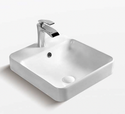 Round Semi-Counter Wash Basin - White