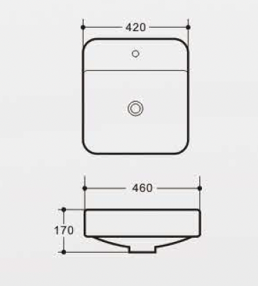 Round Semi-Counter Wash Basin - White