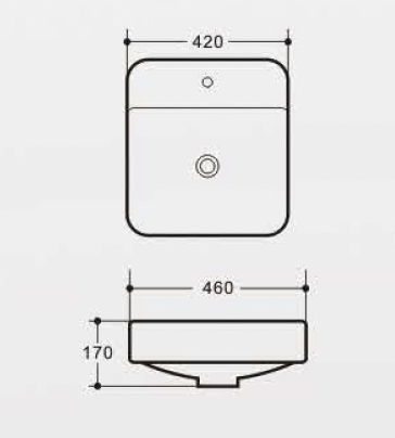 Round Semi-Counter Wash Basin - White