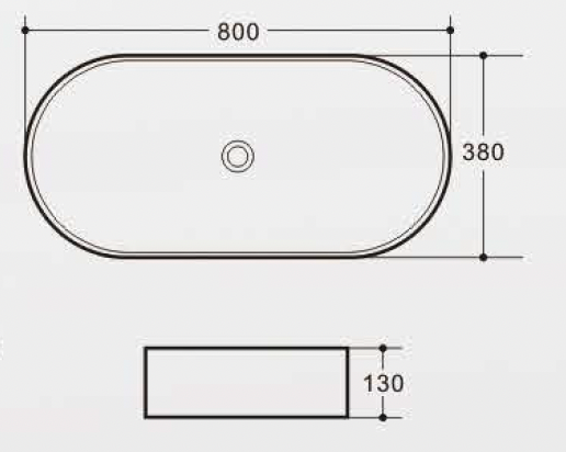 Oval Above Counter Wash Basin - White