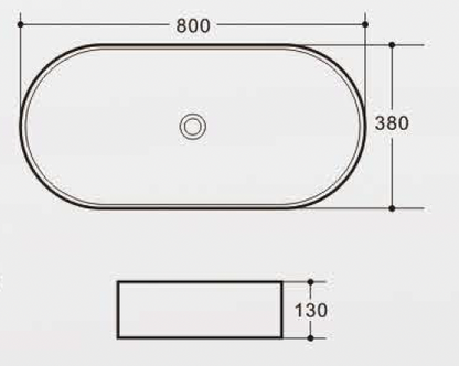 Oval Above Counter Wash Basin - White