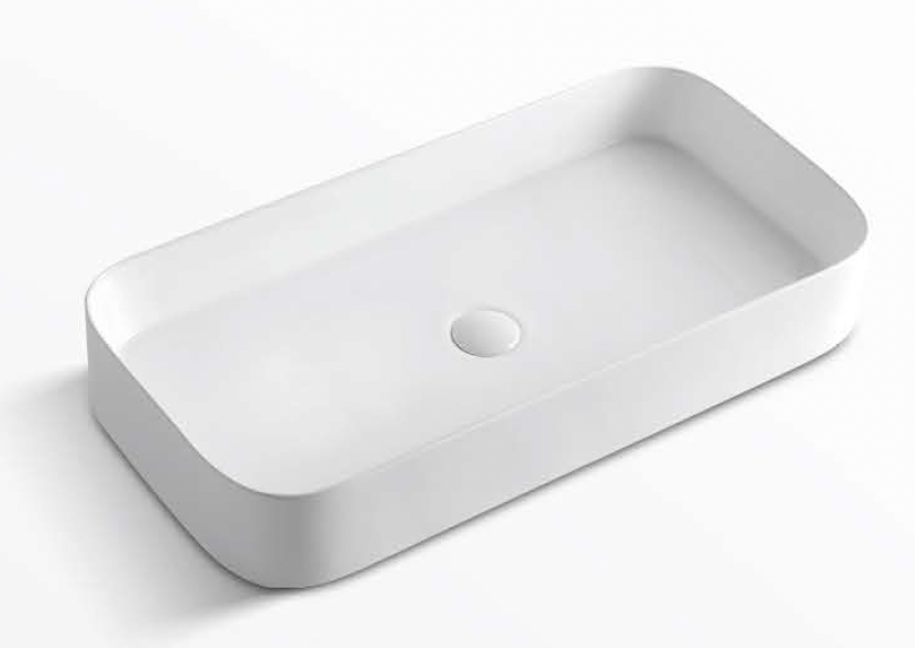 Rectangular Above Counter Wash Basin - White